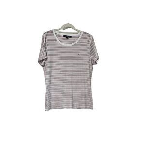 Tommy Hilfiger Classic XL Red, Black, Gray Striped Short Sleeve Tee